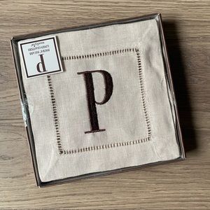 Linen "P" Monogram Coasters- (New!)